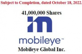 Mobileye披露IPO条款，计划募资最高约8.2亿美元